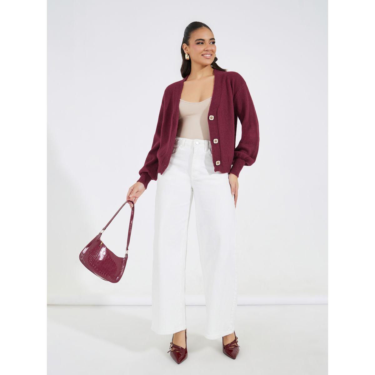 Styli Solid Button Up V Neck Cardigan-women-clothing-cardigansandjumpers-jumpers-image-3
