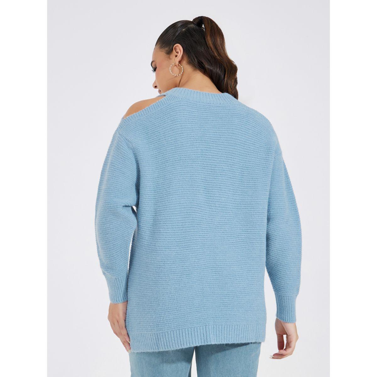 Styli Basic Longline Round Neck Sweater with Cut-Out Shoulder-women-clothing-cardigansandjumpers-jumpers-image-4