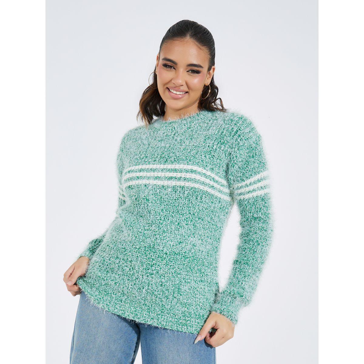سويتر فرو بتفاصيل خطوط مُتباينة-women-clothing-cardigansandjumpers-jumpers-image-1