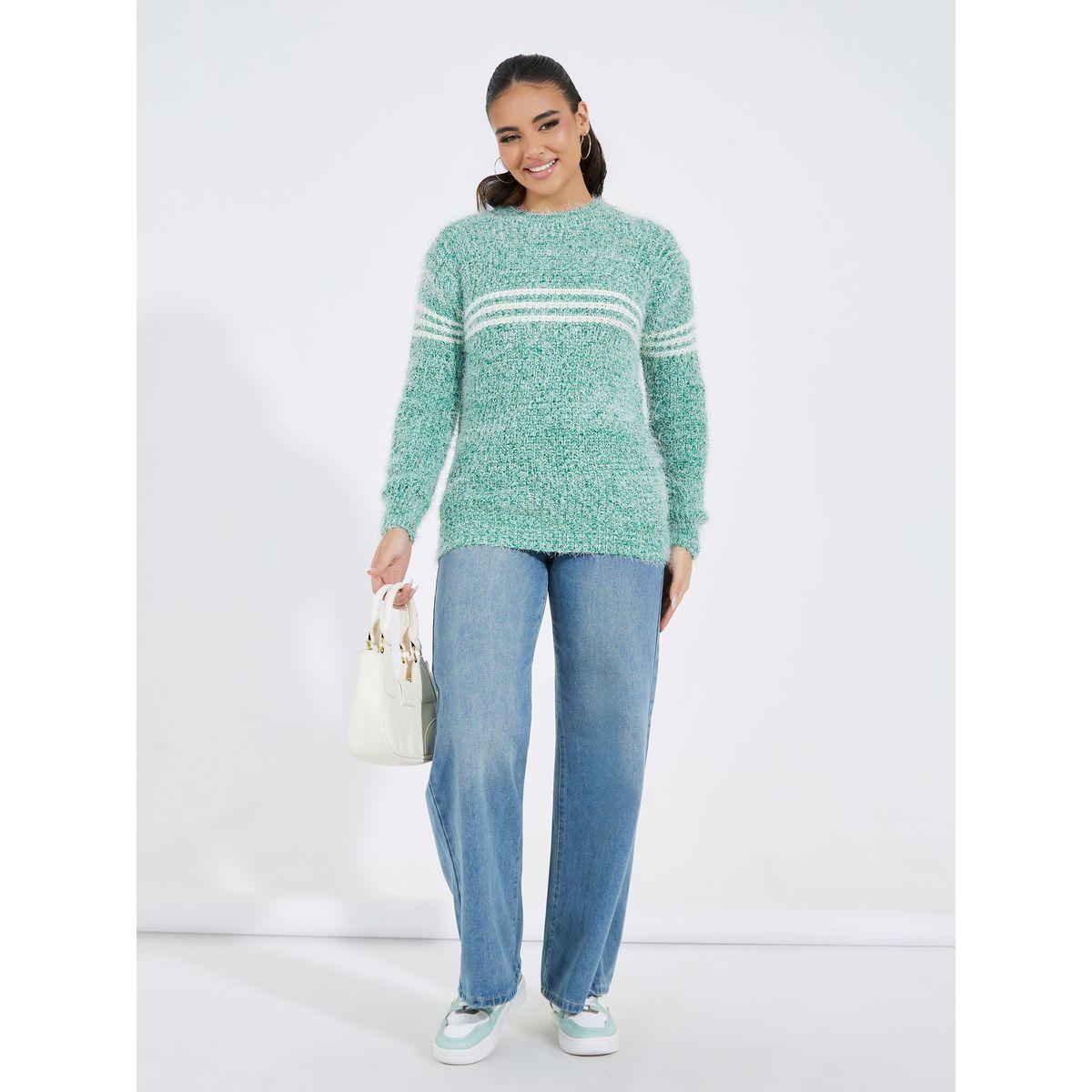 سويتر فرو بتفاصيل خطوط مُتباينة-women-clothing-cardigansandjumpers-jumpers-image-2