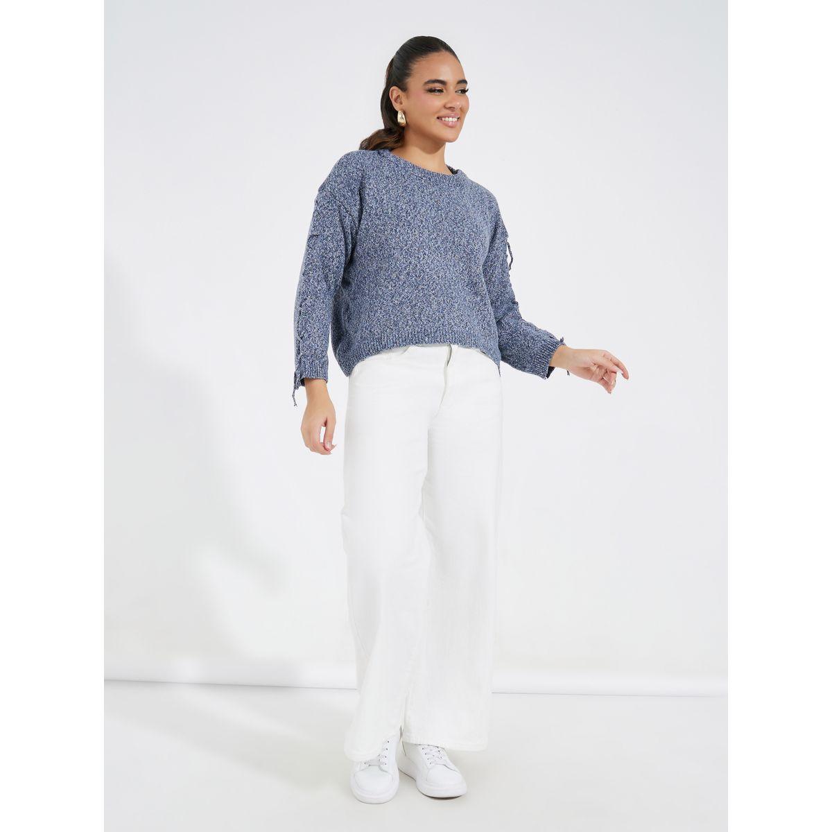 سويتر بياقة دائرية مع أكمام بأربطة-women-clothing-cardigansandjumpers-jumpers-image-2
