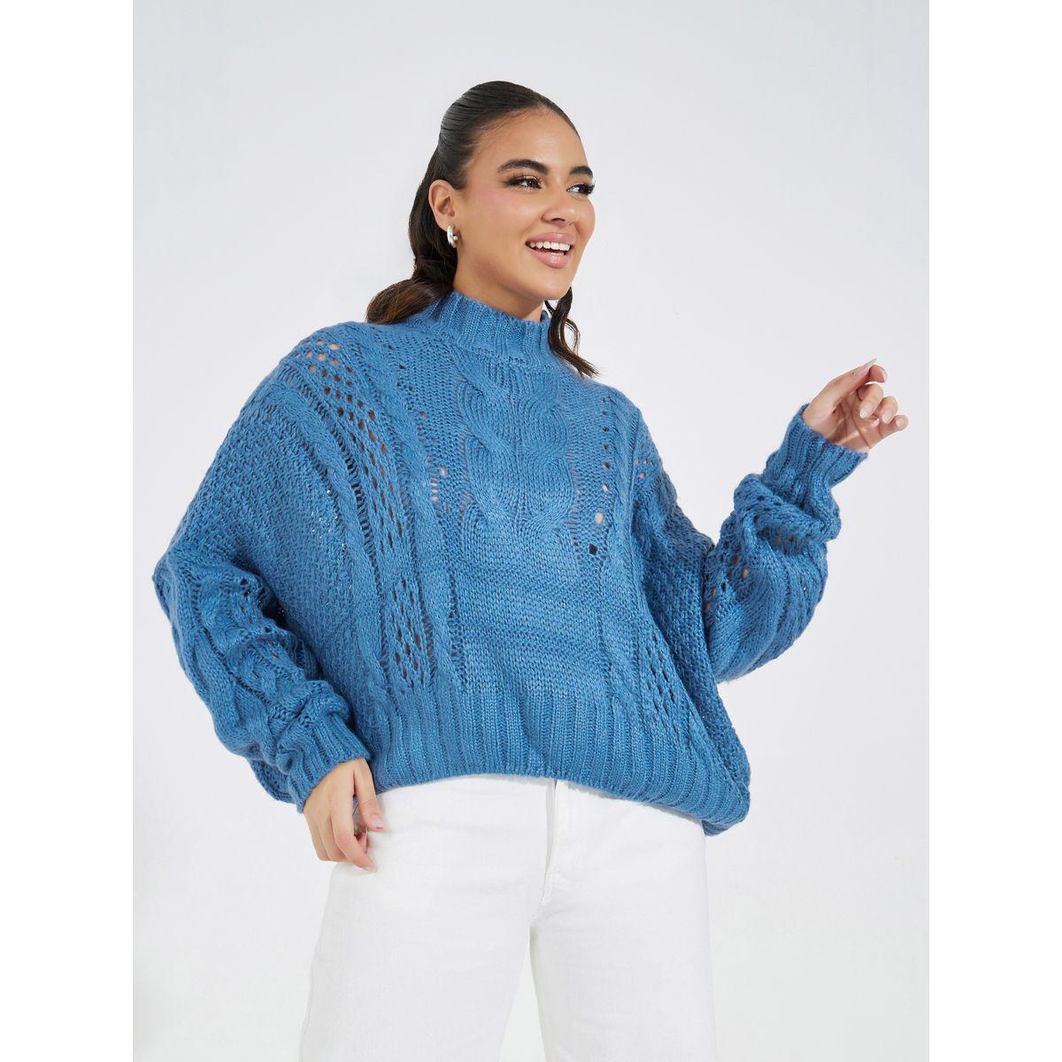 Styli Solid High Neck Sweater with Extended Long Sleeve-women-clothing-cardigansandjumpers-jumpers-image-1