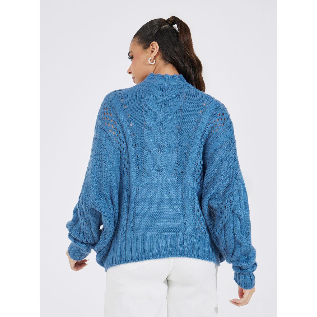 سويتر سادة بياقة عالية مع أكمام طويلة ممتدة-women-clothing-cardigansandjumpers-jumpers-image-1