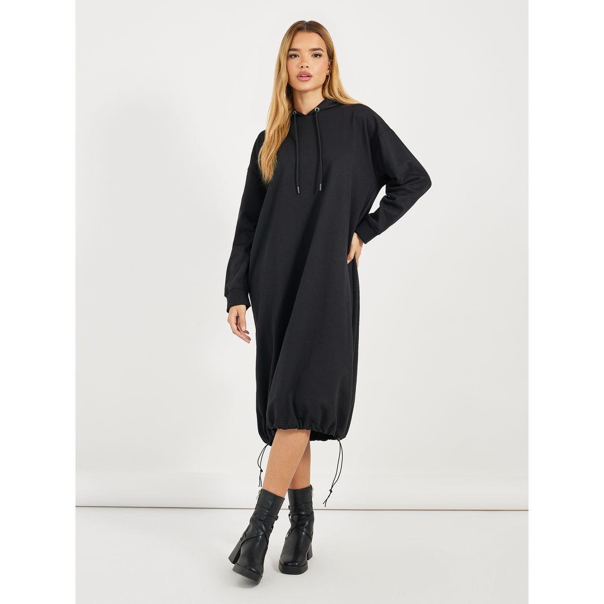 فستان ميدي فضفاض بياقة هودي-women-clothing-dresses-image-4
