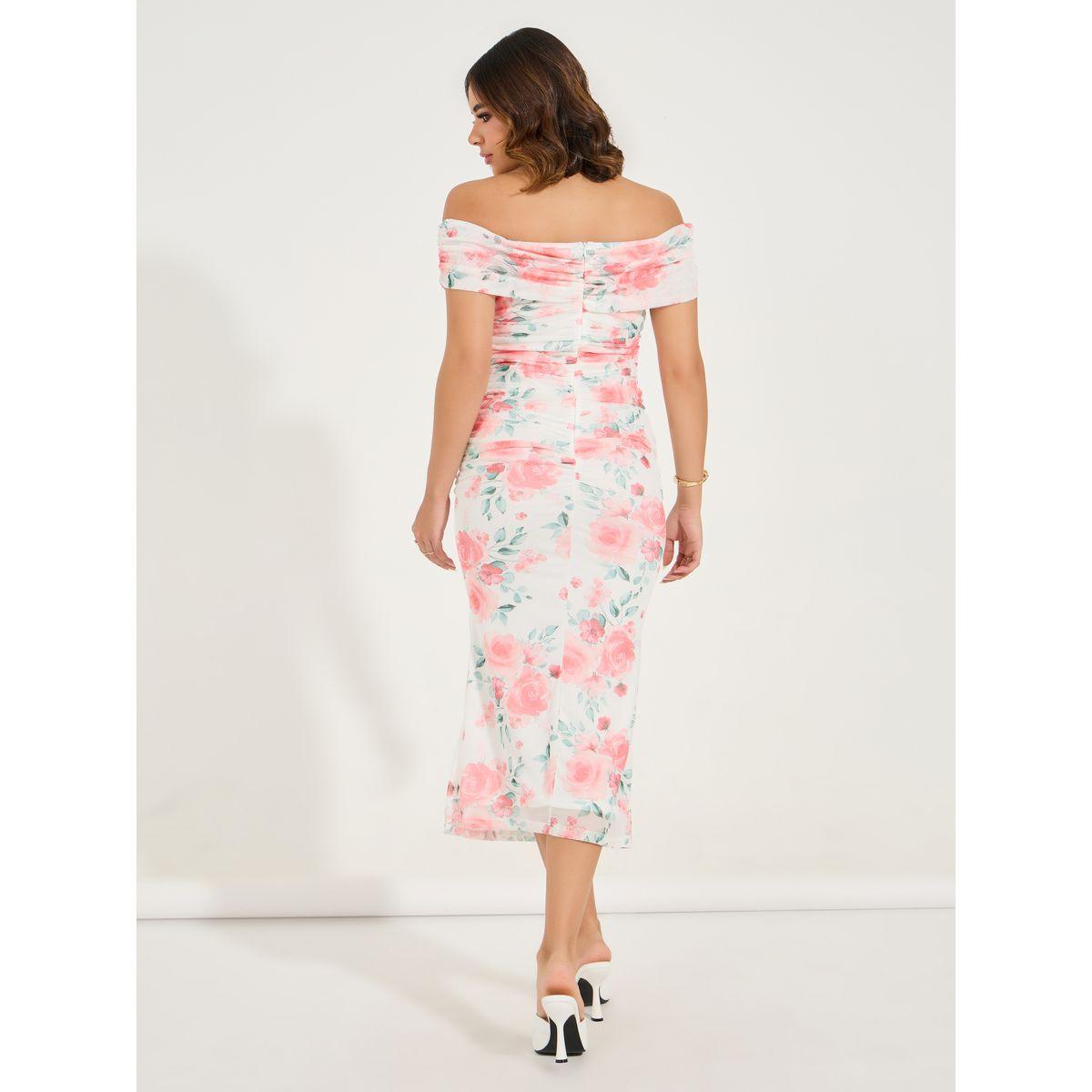 Styli Floral Print Off Shoulder Bodycon Midi Dress-women-clothing-dresses-image-6