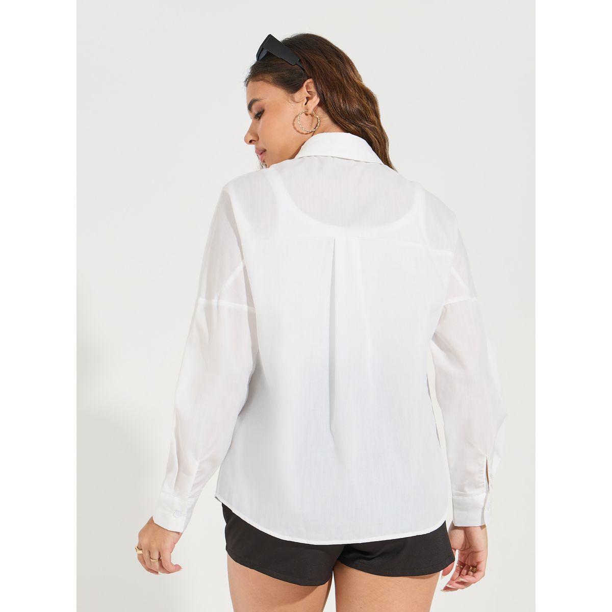 بلوزة فضفاضة مزينة بشريط مع ازرار غلق-women-clothing-shirtsandblouses-shirts-image-5