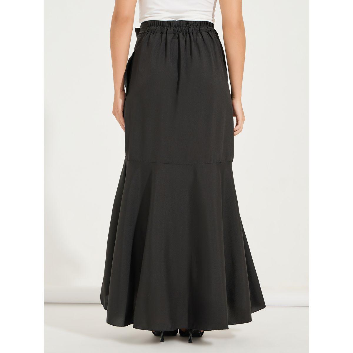 تنورة طويلة سادة بنمط لف وكشكش-women-clothing-bottoms-skirts-image-4