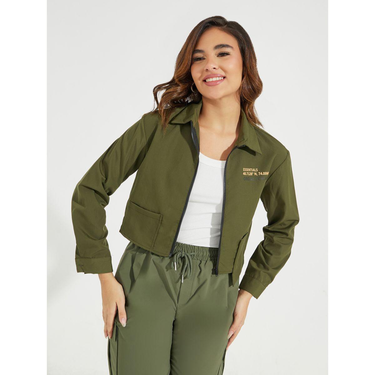 بلوزة بحافة غير متماثلة الطول مع سحَّاب غلق-women-clothing-shirtsandblouses-shirts-image-1