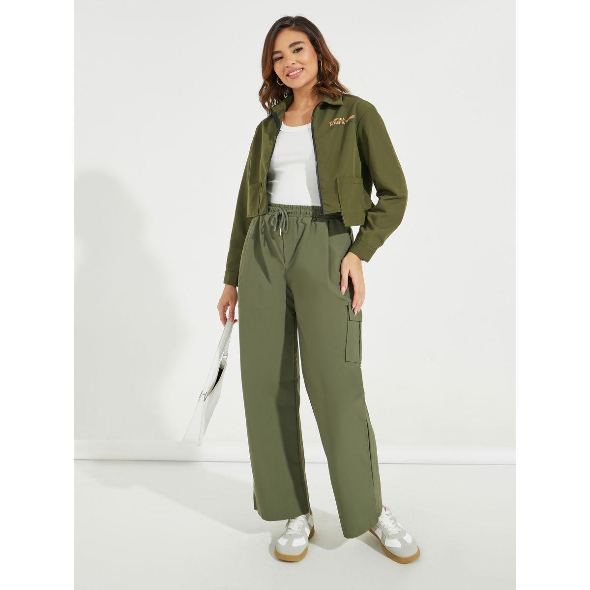بلوزة بحافة غير متماثلة الطول مع سحَّاب غلق-women-clothing-shirtsandblouses-shirts-image-2