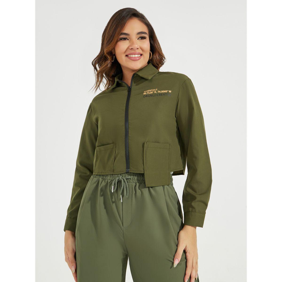 بلوزة بحافة غير متماثلة الطول مع سحَّاب غلق-women-clothing-shirtsandblouses-shirts-image-3