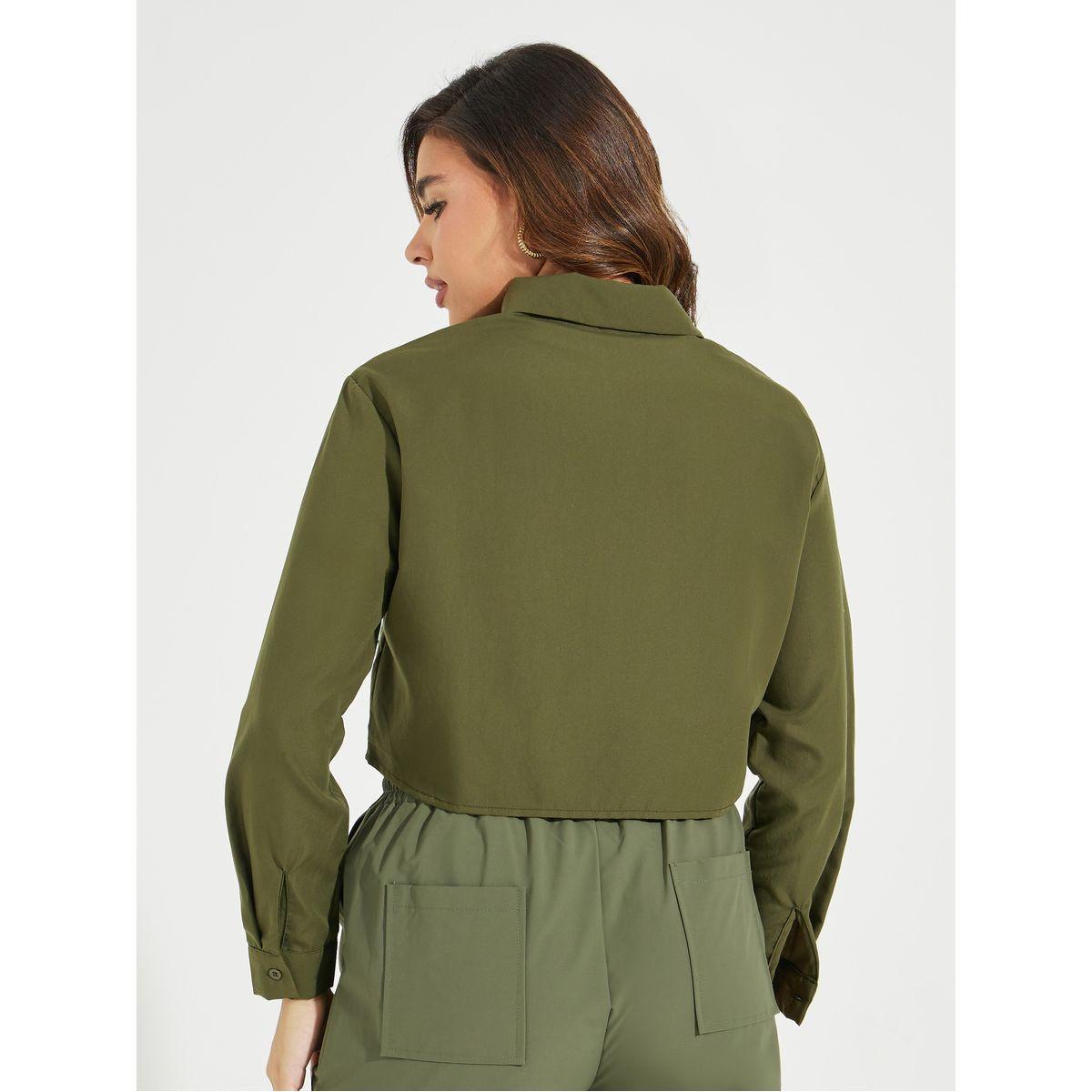 Styli Elevate Asymmetric Pocket Zip-Up Crop Shirt-women-clothing-shirtsandblouses-shirts-image-5