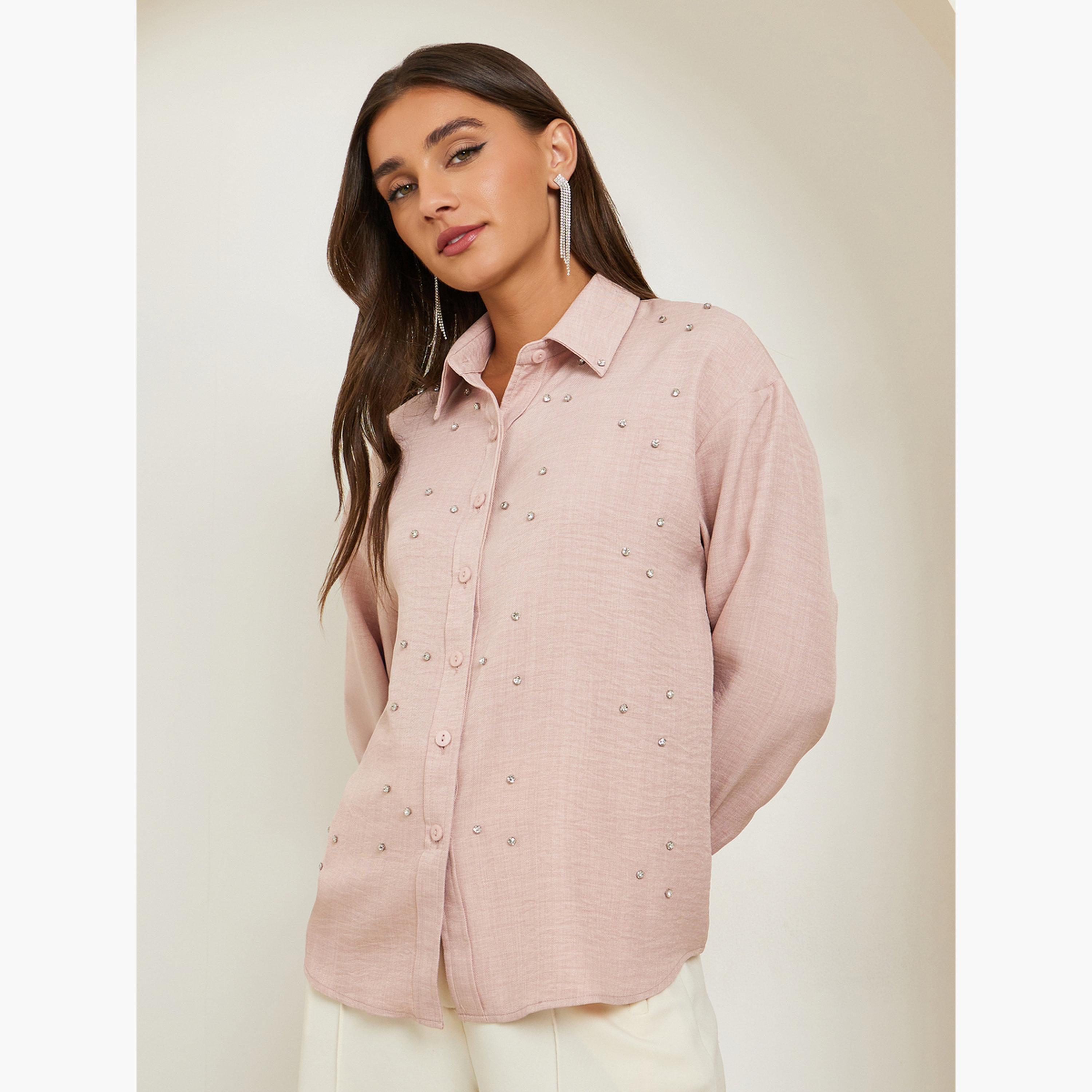 Styli Women Embellished Longline Shirt-women-clothing-shirtsandblouses-shirts-image-1