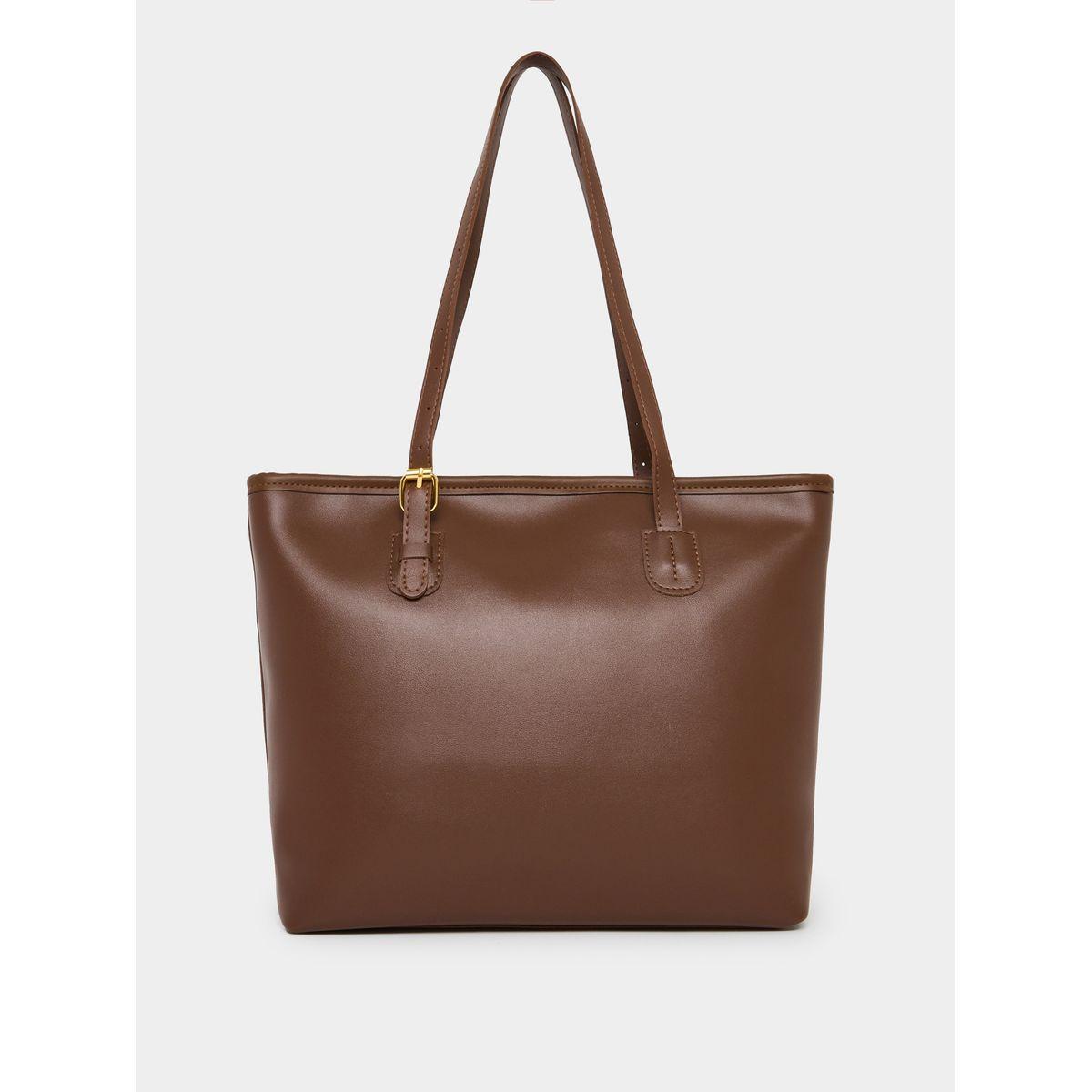 Styli Solid Tote Bag with Adjustable Strap-women-bagsandwallets-handbags-image-4