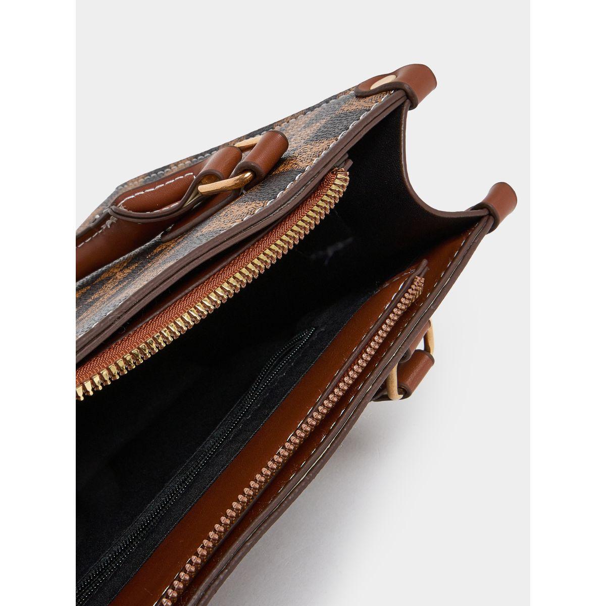 Styli Check Design Handbag with Adjustable Strap-women-bagsandwallets-handbags-image-6