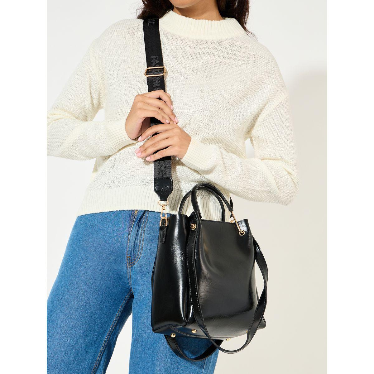 Styli Solid Hobo Handbag with Adjustable Strap-women-bagsandwallets-handbags-image-3