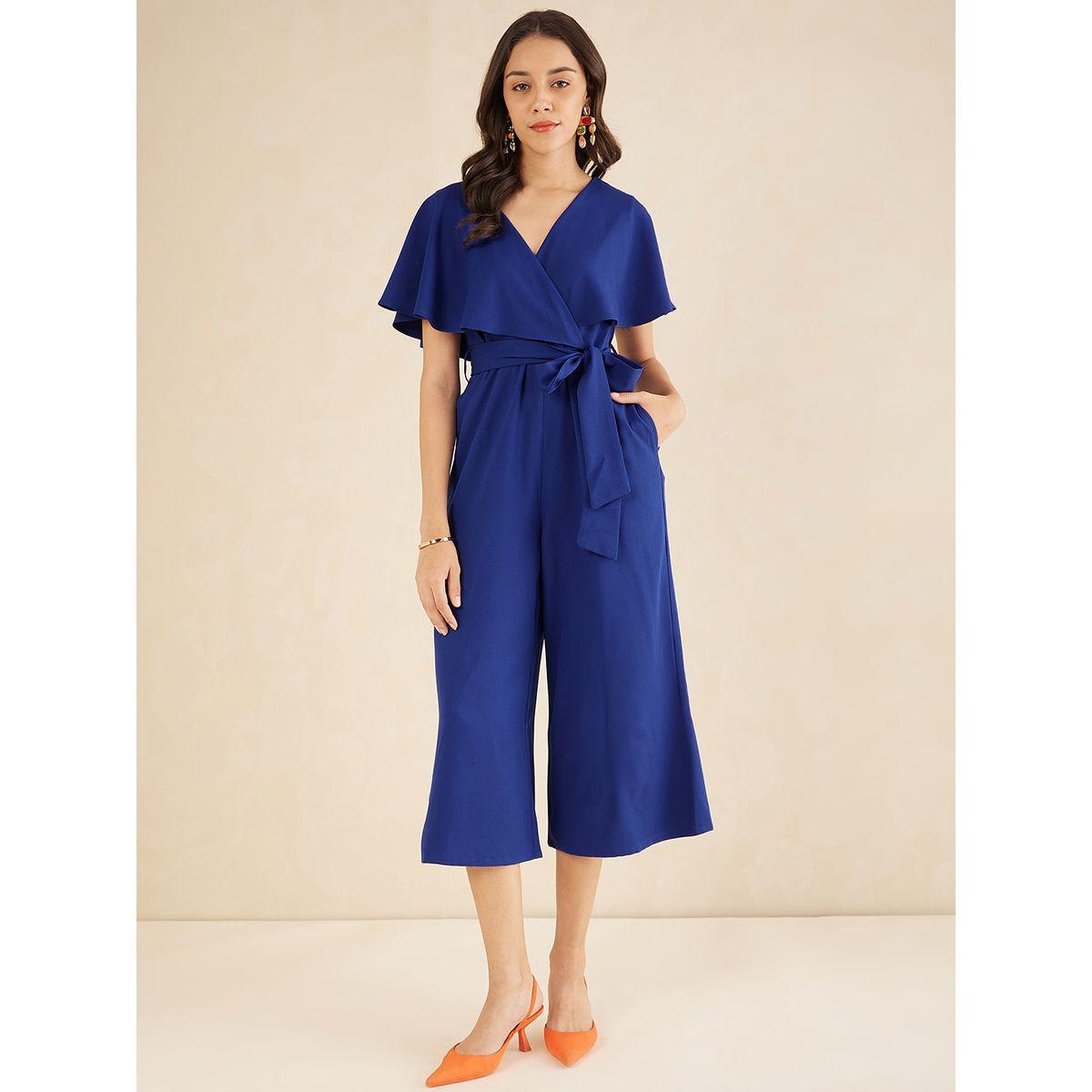 جمبسوت سادة بنمط لف واكمام كشكش فِميلا × ستايلي-women-clothing-jumpsuits-image-1