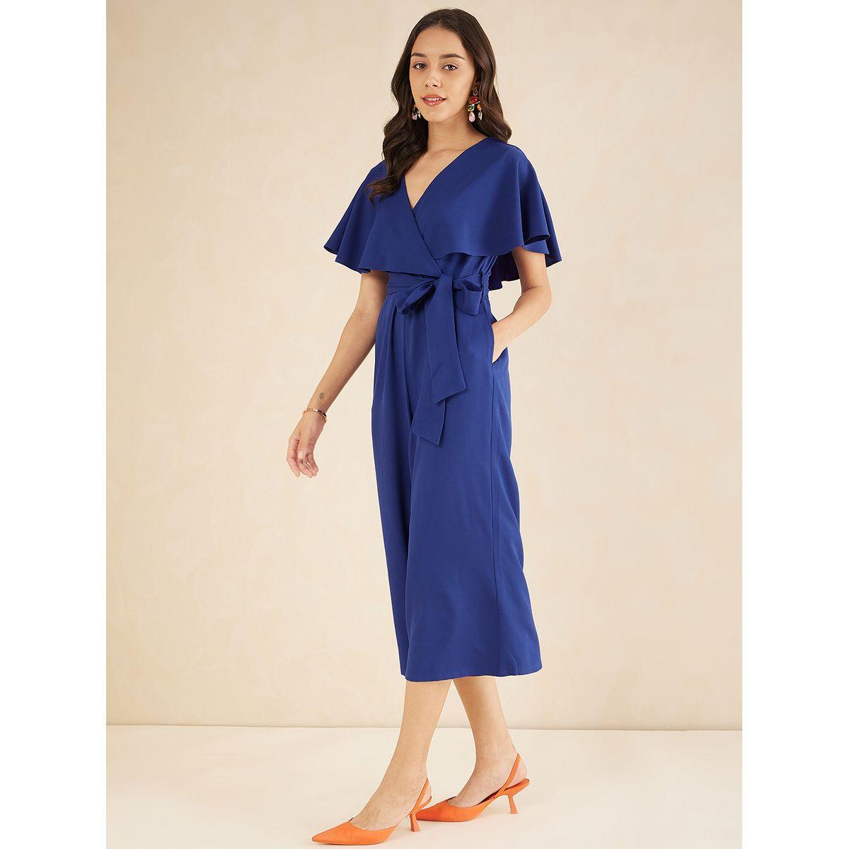 جمبسوت سادة بنمط لف واكمام كشكش فِميلا × ستايلي-women-clothing-jumpsuits-image-2