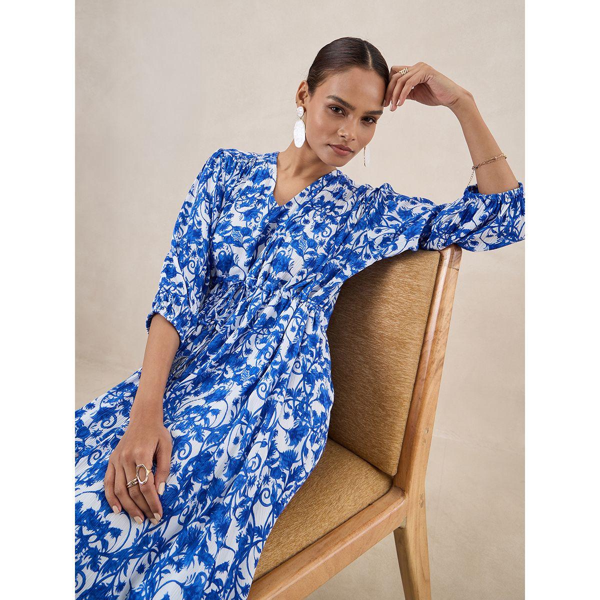 فستان ميدي مطبع بالكامل مع اربطة فِميلا × ستايلي-women-clothing-dresses-image-7