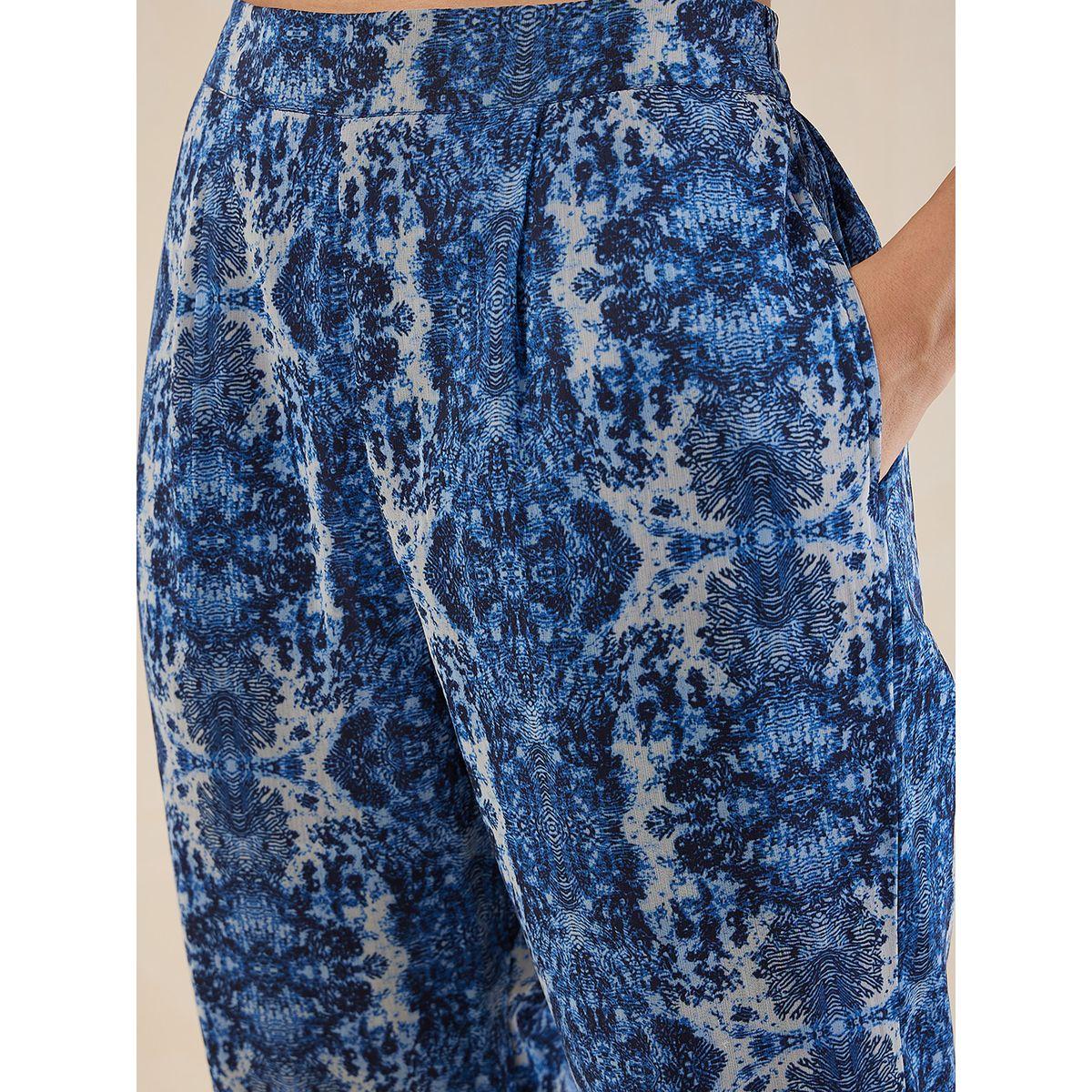 طقم منسق من بنطال مع بلوزة بطبعة مجردة فِميلا × ستايلي-women-clothing-coordsets-image-3