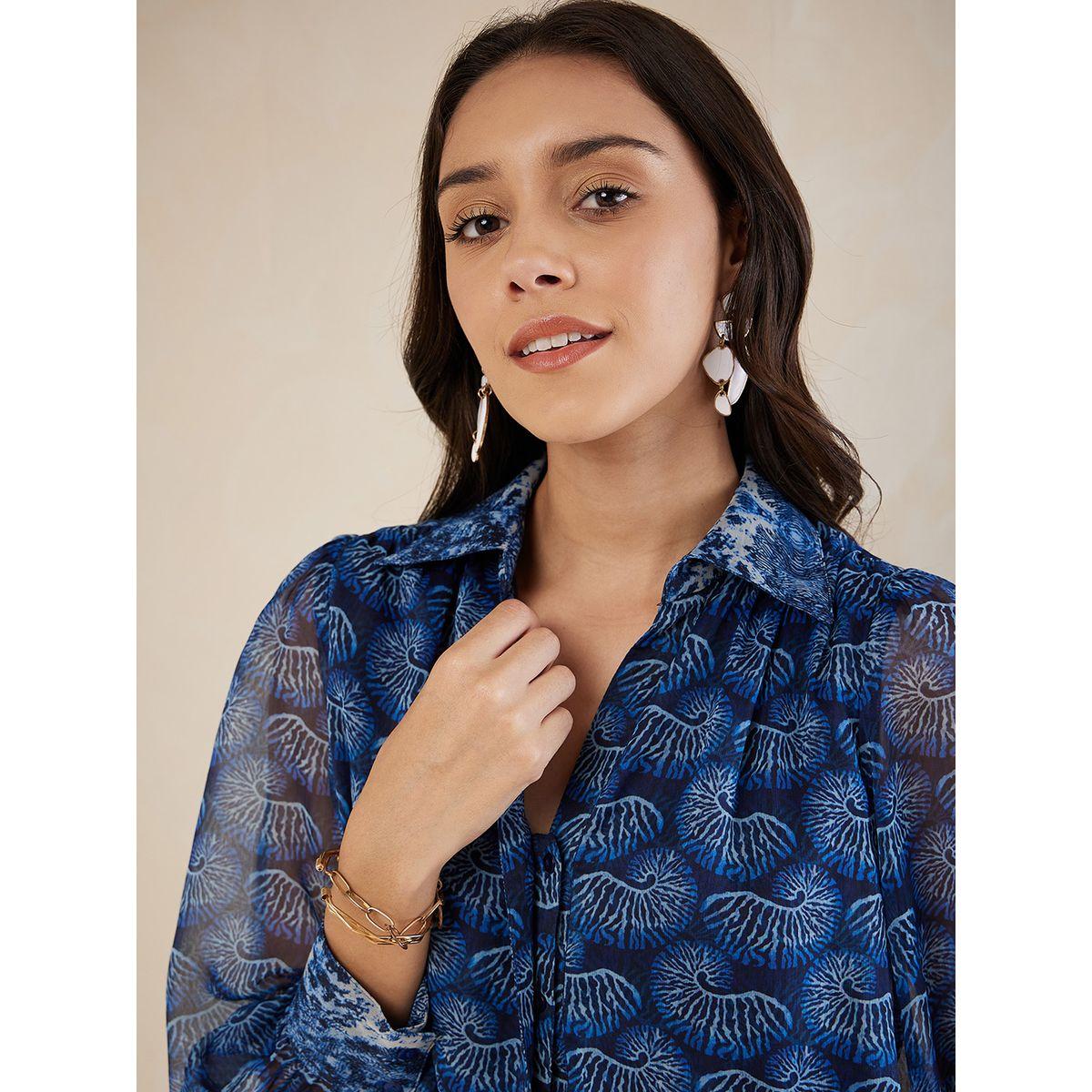 طقم منسق من بنطال مع بلوزة بطبعة مجردة فِميلا × ستايلي-women-clothing-coordsets-image-5
