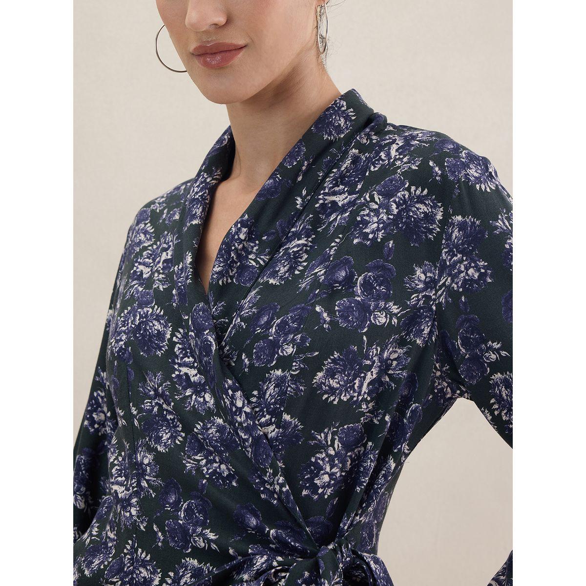 Femmella X Styli  All Over Floral Print Wrap Detail Top & Pant Co-Ord Set-women-clothing-coordsets-image-4