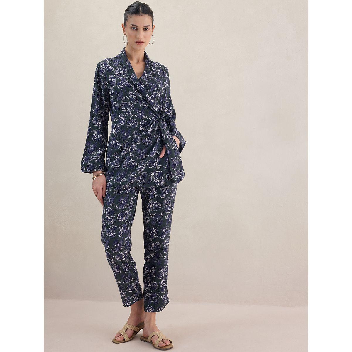 Femmella X Styli  All Over Floral Print Wrap Detail Top & Pant Co-Ord Set-women-clothing-coordsets-image-6