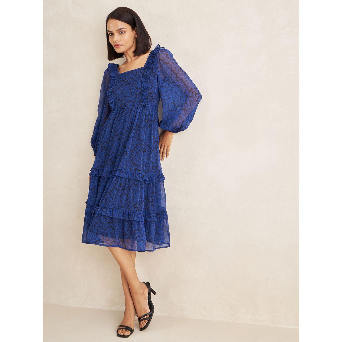 Femmella X Styli  Printed Ruffle Detail Tiered Midi Dress-women-clothing-dresses-image-4