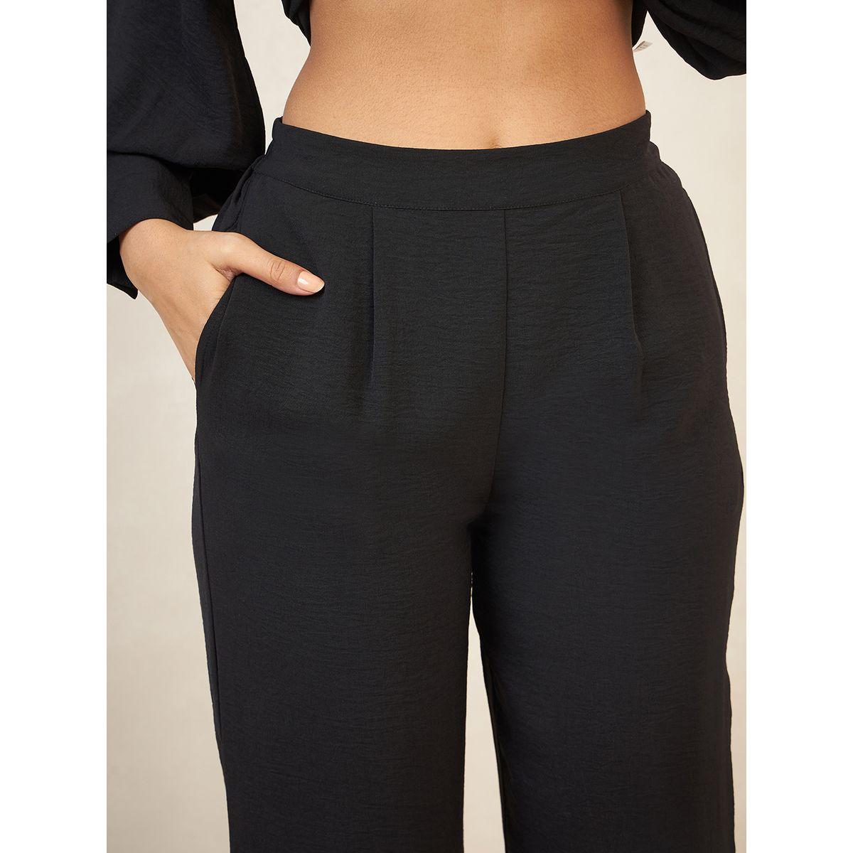 Femmella X Styli  Solid Asymmetric Hem Top & Pant Co-Ord Set-women-clothing-coordsets-image-7