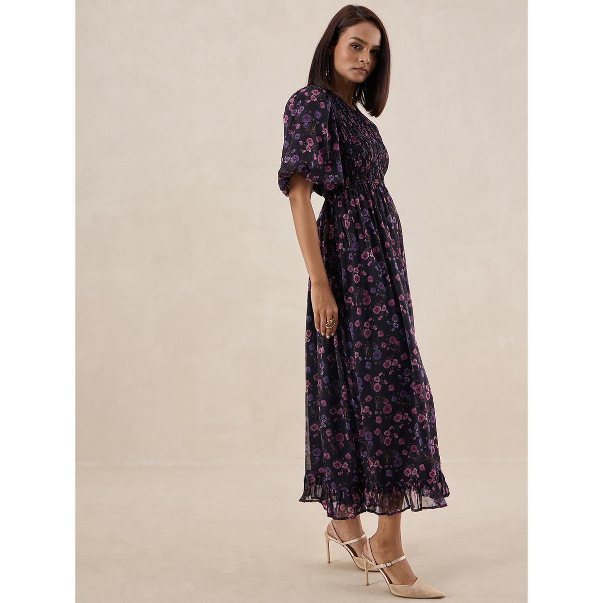 فستان طويل مطبع بالكامل بطبعة زهور فِميلا × ستايلي-women-clothing-dresses-image-3