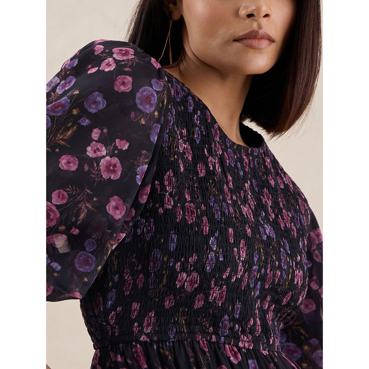 فستان طويل مطبع بالكامل بطبعة زهور فِميلا × ستايلي-women-clothing-dresses-image-4