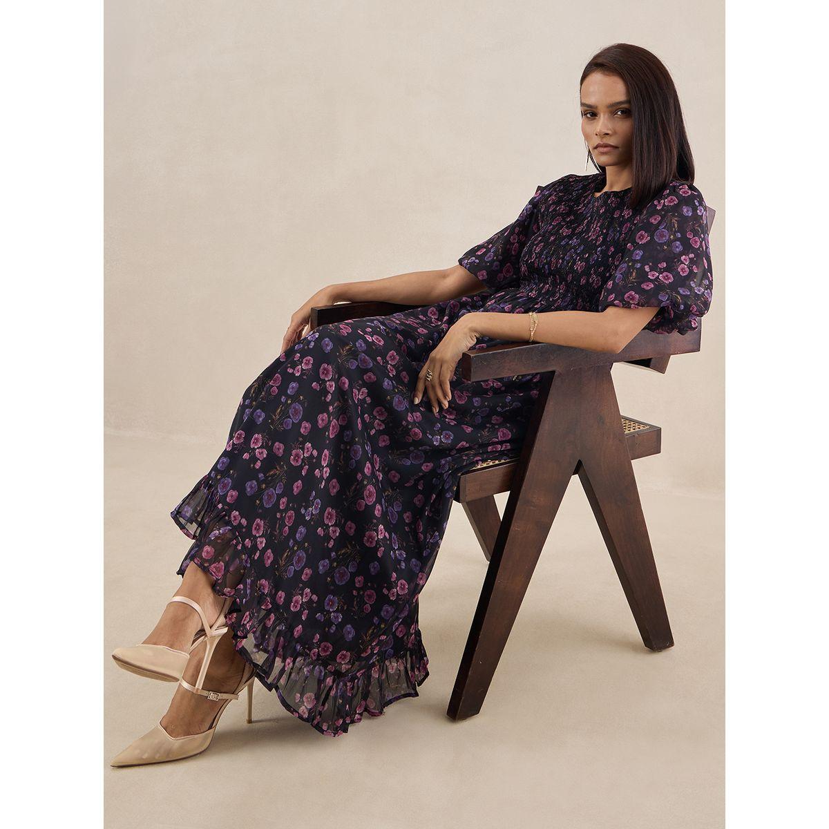 فستان طويل مطبع بالكامل بطبعة زهور فِميلا × ستايلي-women-clothing-dresses-image-7