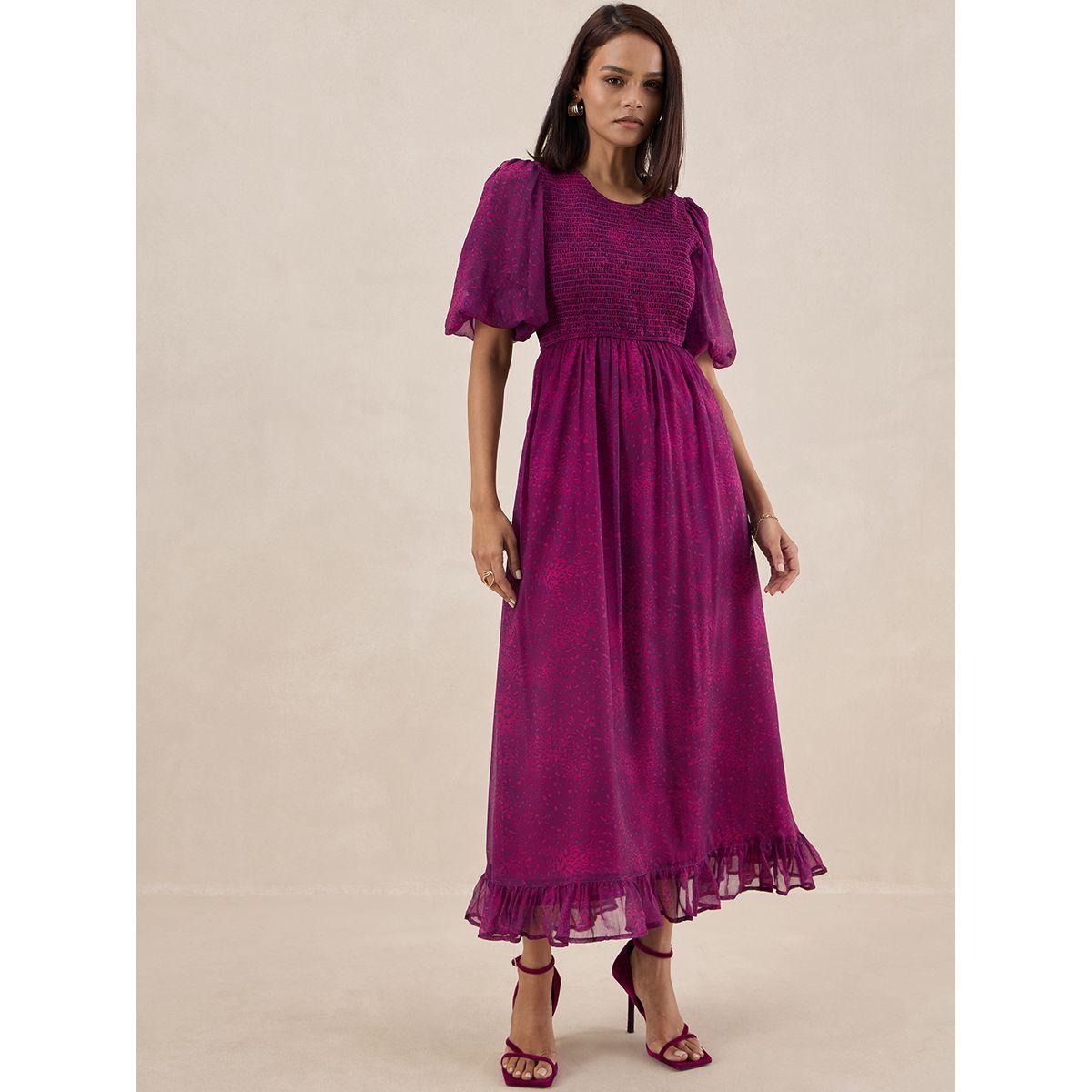 فستان طويل مطبع بطبعة حيوان فِميلا × ستايلي-women-clothing-dresses-image-1