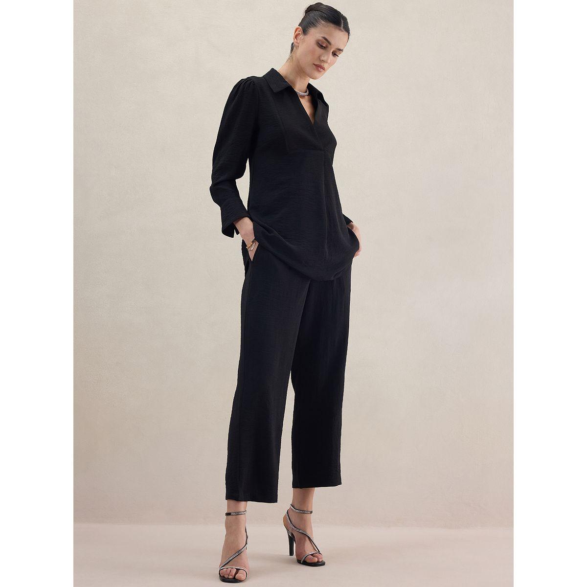 Femmella X Styli  Yoke Detail Top and Pant Co-Ord Set-women-clothing-coordsets-image-2