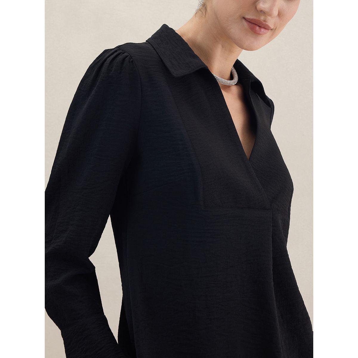 طقم منسق من بنطال وبلوزة مع ياقة بشق فِميلا × ستايلي-women-clothing-coordsets-image-3