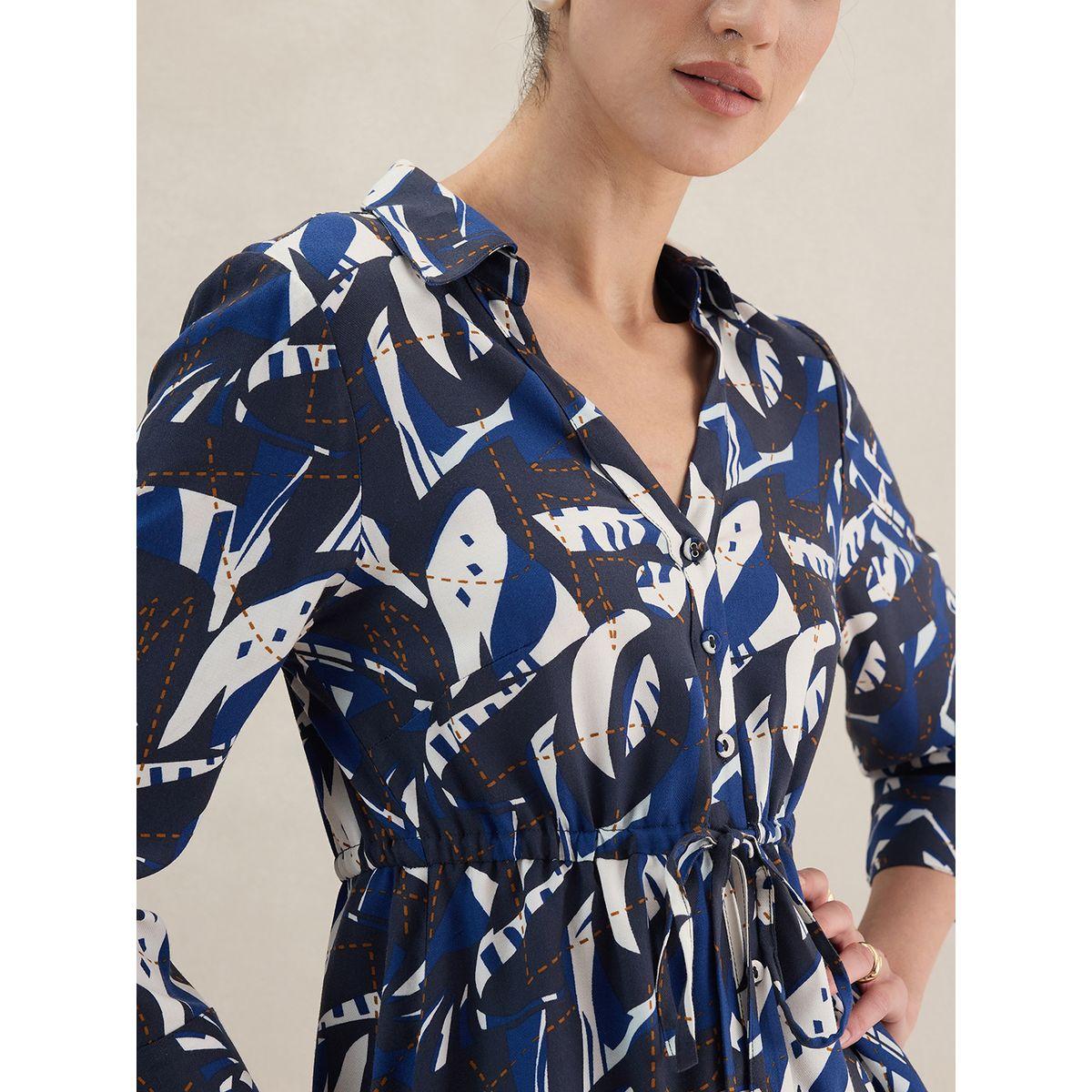 Femmella X Styli  Abstract Print Longline Top & Pants Co-Ords-women-clothing-coordsets-image-3