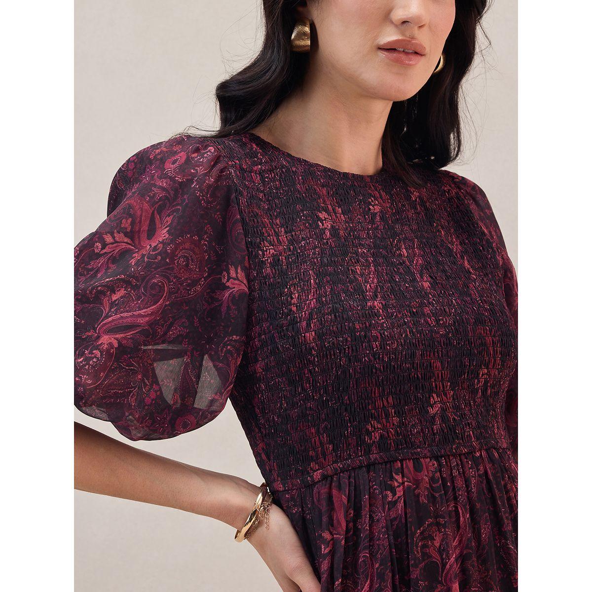 Femmella X Styli  Paisley Print Ruffled Maxi Dress-women-clothing-dresses-image-4