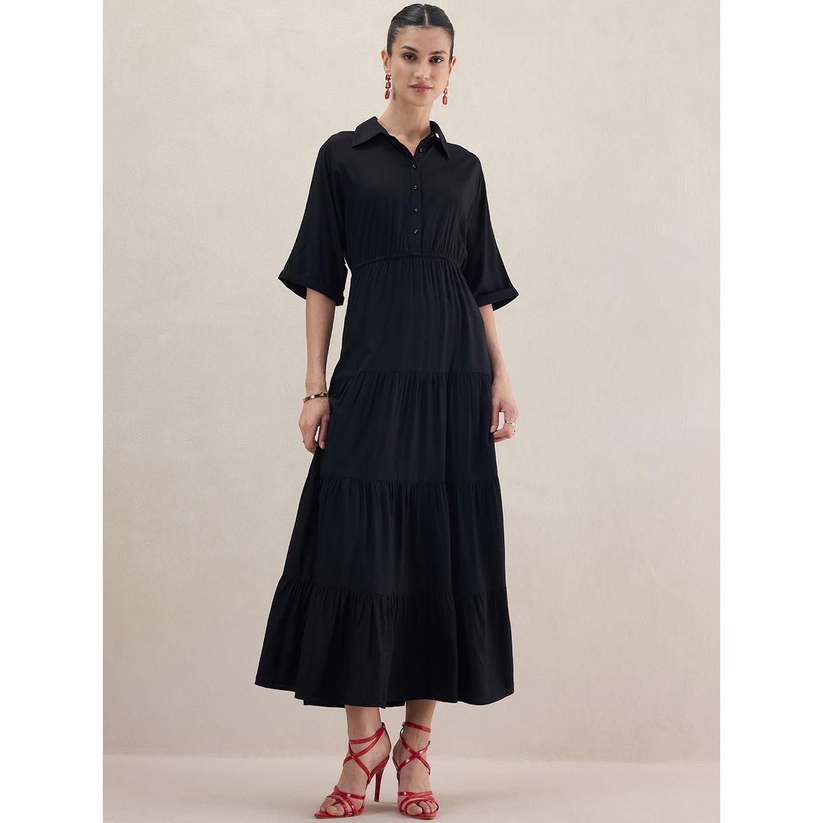 فستان طويل بكسرات مع اكمام كيمونو فِميلا × ستايلي-women-clothing-dresses-image-1
