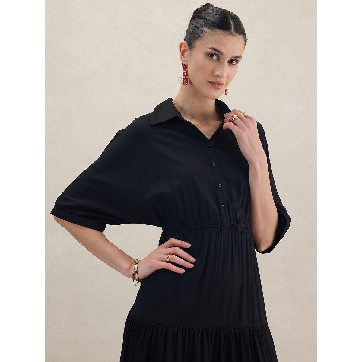 فستان طويل بكسرات مع اكمام كيمونو فِميلا × ستايلي-women-clothing-dresses-image-3