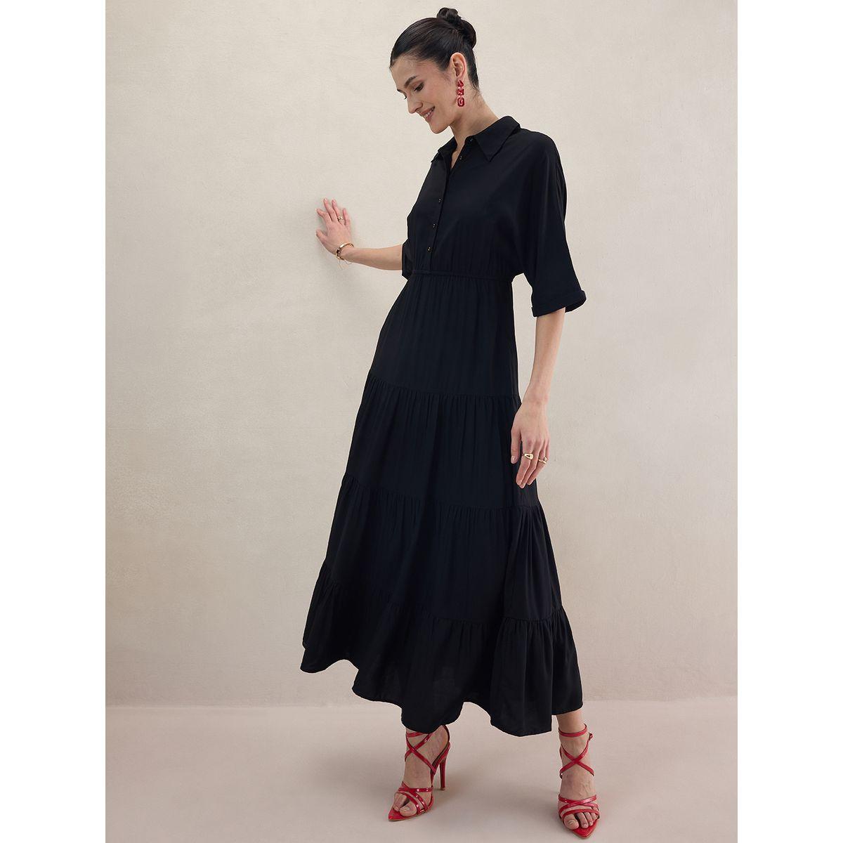 فستان طويل بكسرات مع اكمام كيمونو فِميلا × ستايلي-women-clothing-dresses-image-5