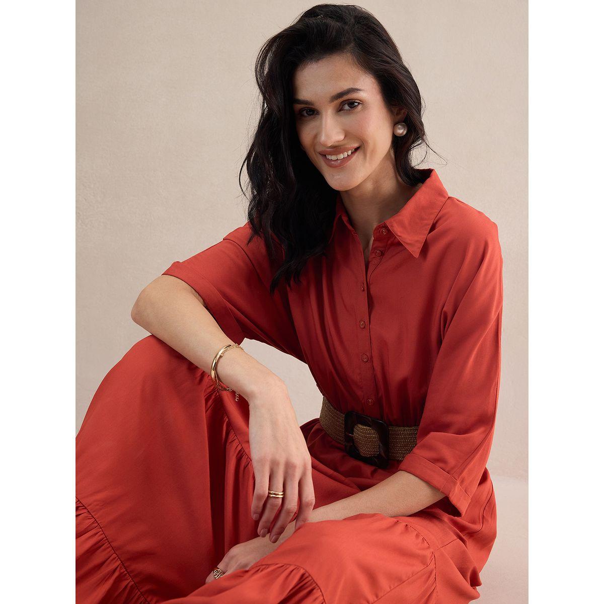 فستان طويل سادة بكسرات مع اكمام كيمونو فِميلا × ستايلي-women-clothing-dresses-image-7