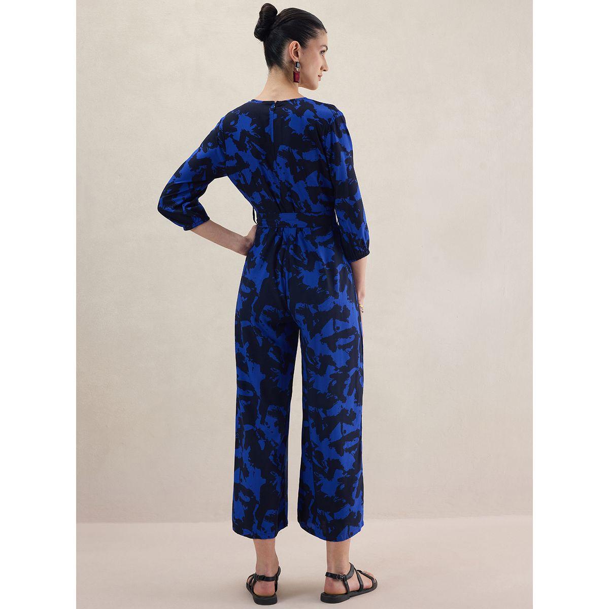 Femmella X Styli  Abstract Print V Neck Wrap Jumpsuit-women-clothing-jumpsuits-image-4
