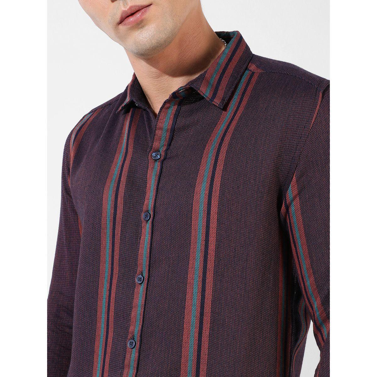 Campus Sutra X Styli  Cotton Striped Casual Shirt-men-clothing-shirts-image-2