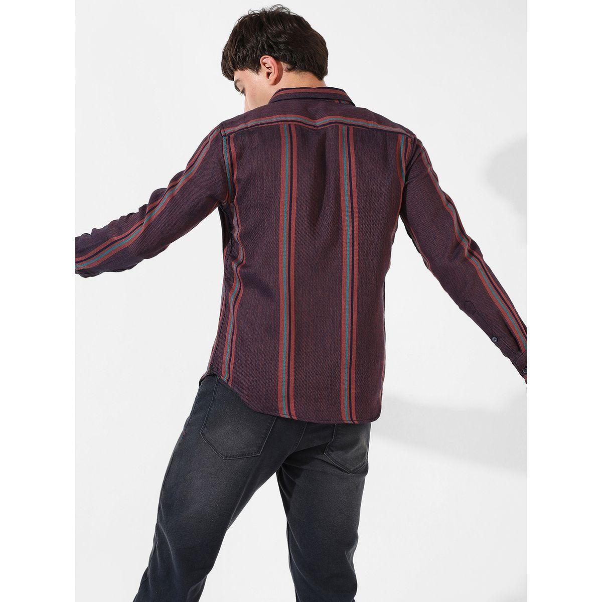 Campus Sutra X Styli  Cotton Striped Casual Shirt-men-clothing-shirts-image-3