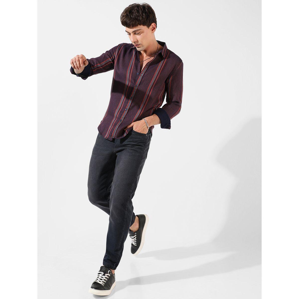 Campus Sutra X Styli  Cotton Striped Casual Shirt-men-clothing-shirts-image-4