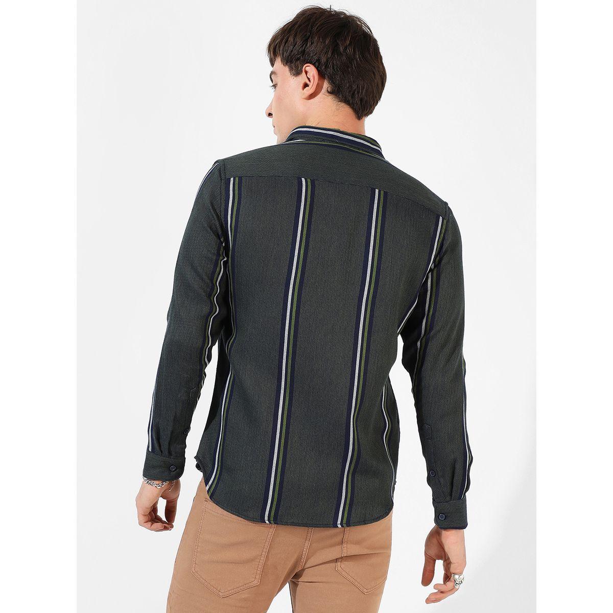 Campus Sutra X Styli  Cotton Striped Casual Shirt-men-clothing-shirts-image-3