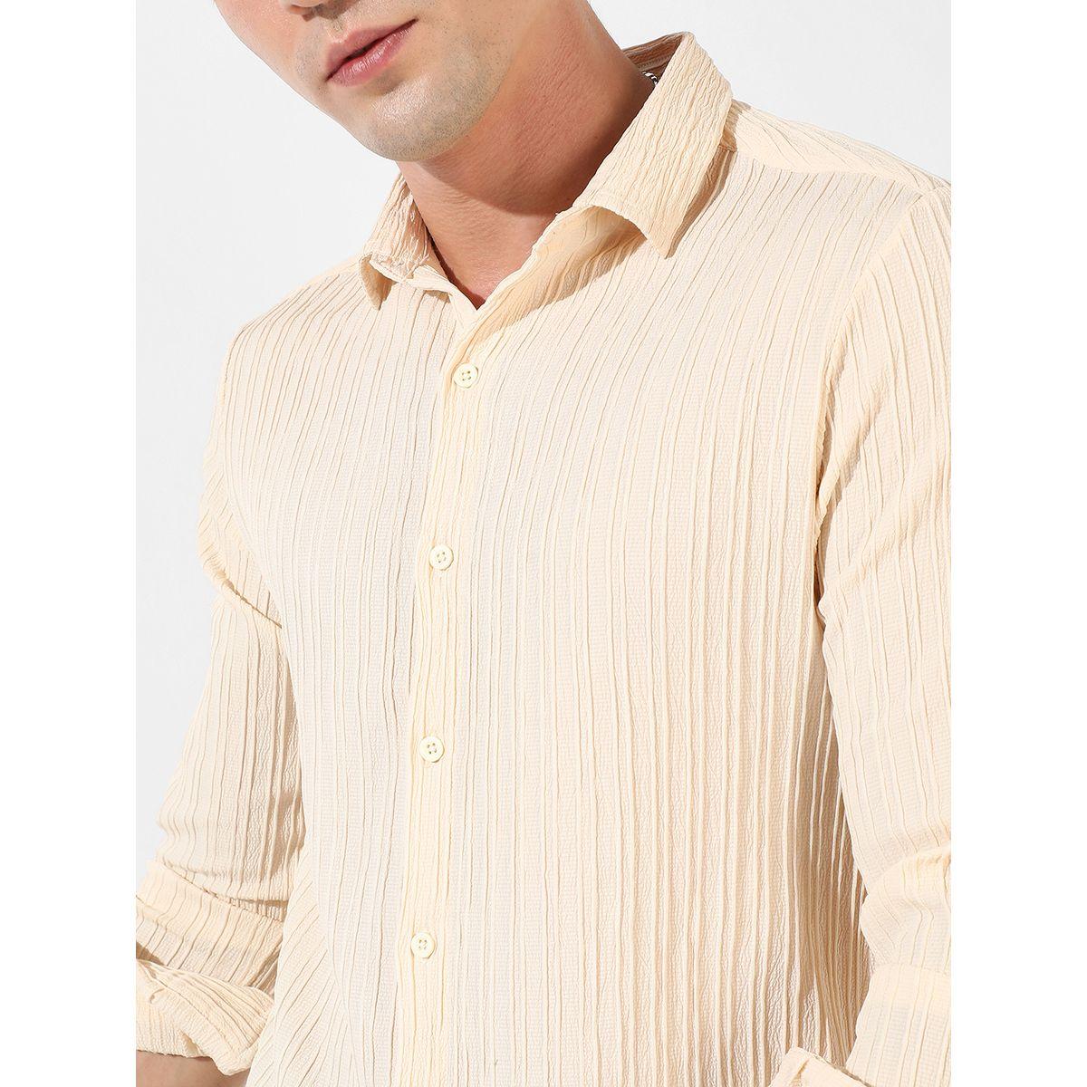 Campus Sutra X Styli  Self-Design Textured Button-Down Shirt-men-clothing-shirts-image-2