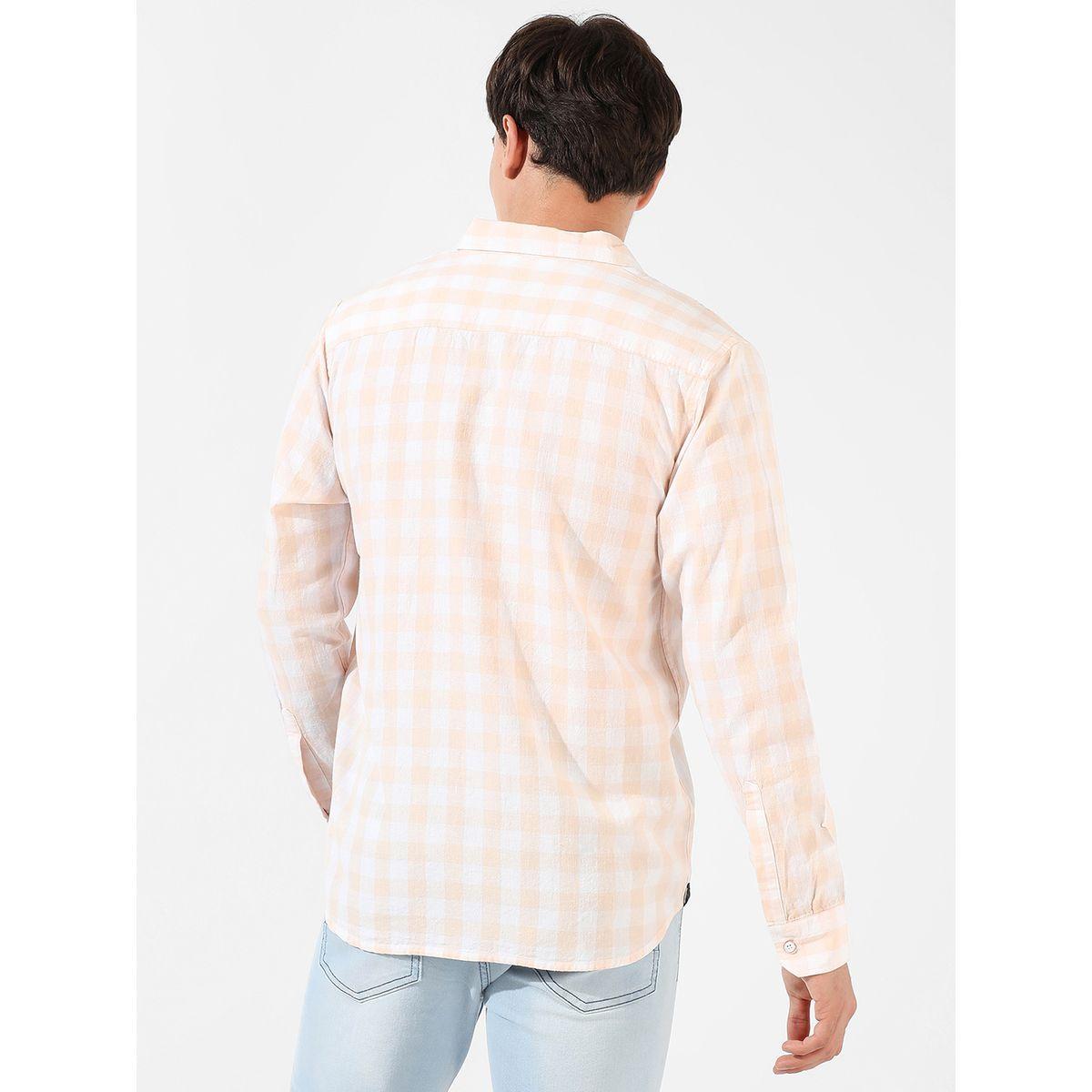 قميص جينغام بازرار غلق واكمام ملفوفة كامبوس سوترا × ستايلي-men-clothing-shirts-image-3