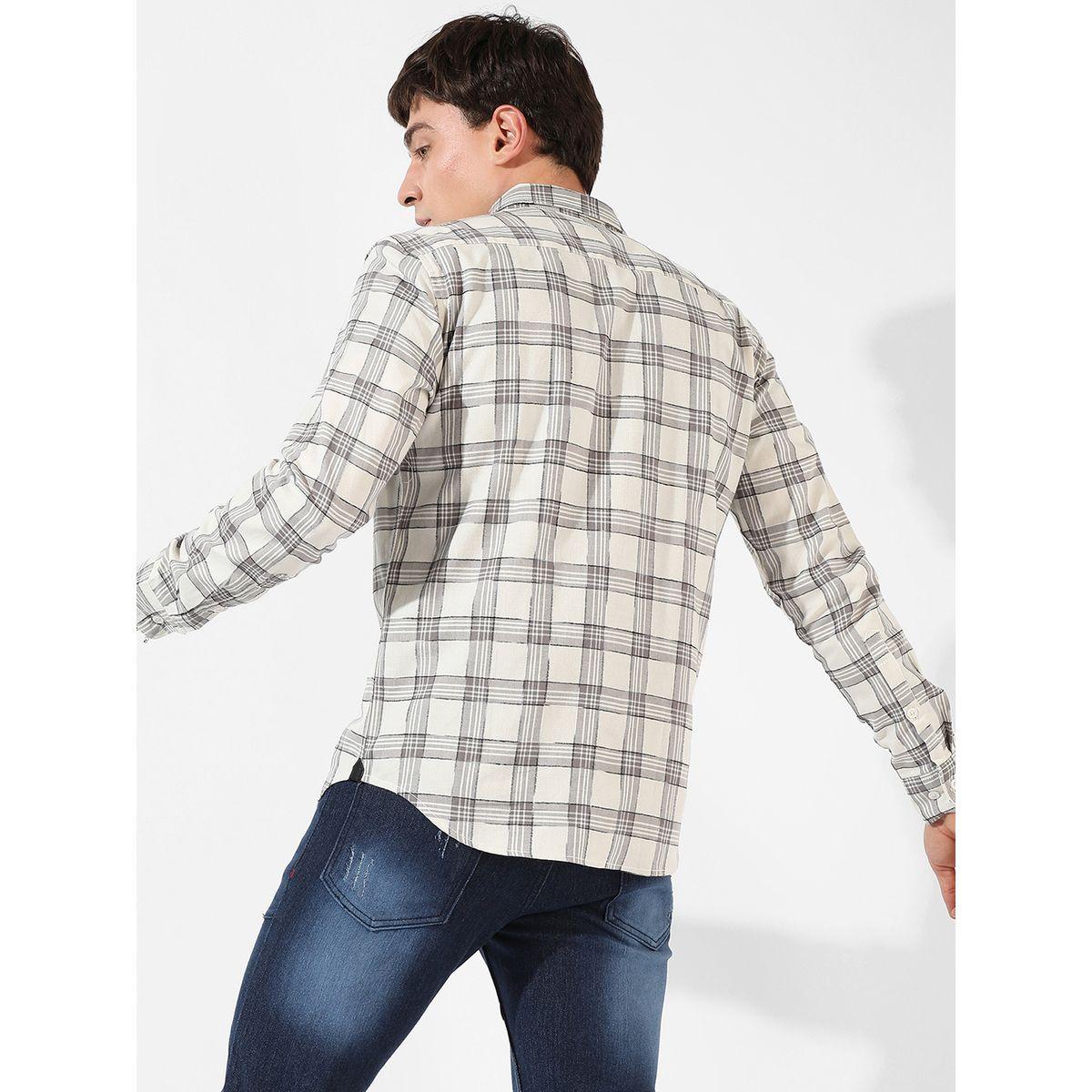 Campus Sutra X Styli  Checkered Button- Down Casual Shirt-men-clothing-shirts-image-3
