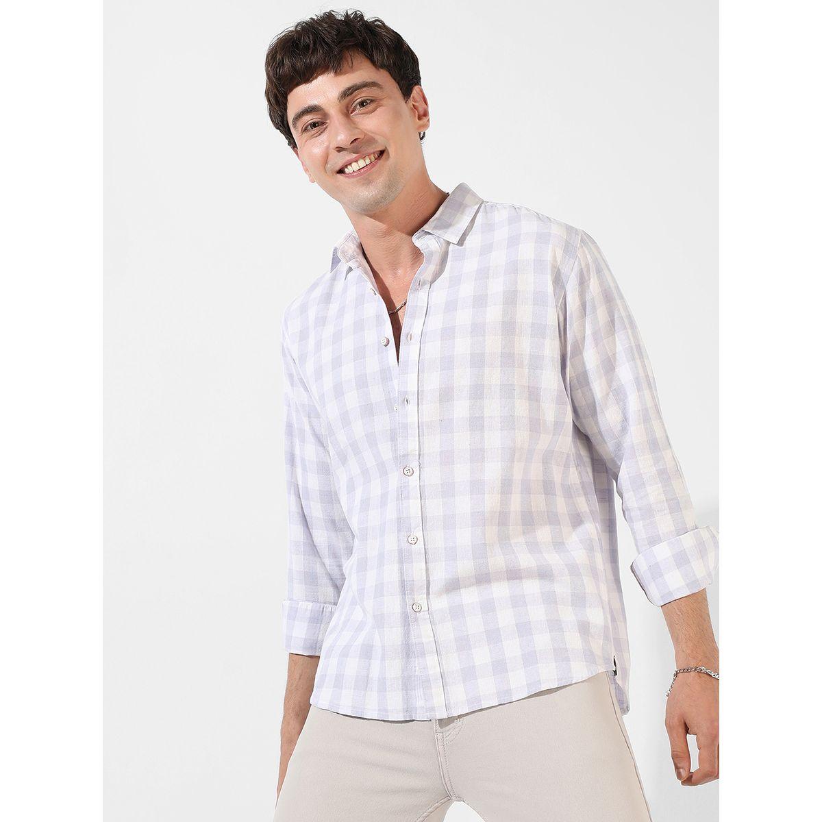 قميص جينغام كاجوال بازرار غلق كامبوس سوترا × ستايلي-men-clothing-shirts-image-1