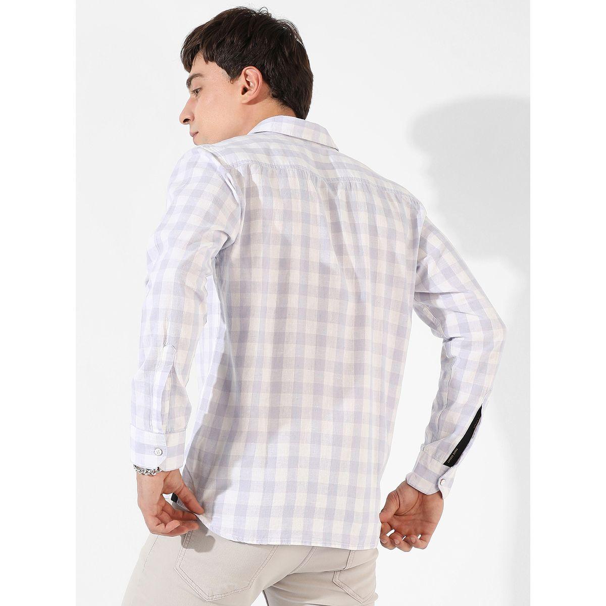 Campus Sutra X Styli  Gingham Checked Button-Down Casual Shirt-men-clothing-shirts-image-3